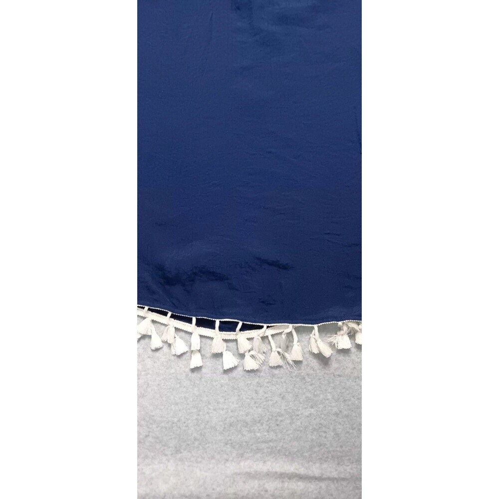 Kona Sol Swim Cover Up Tunic Dress Small Navy Blue Embroidered Tassel Beach Boho - Picture 5 of 10